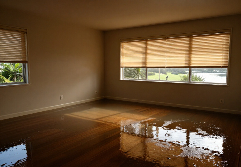 Flooded subfloor in a Hoxton Park property before treatment